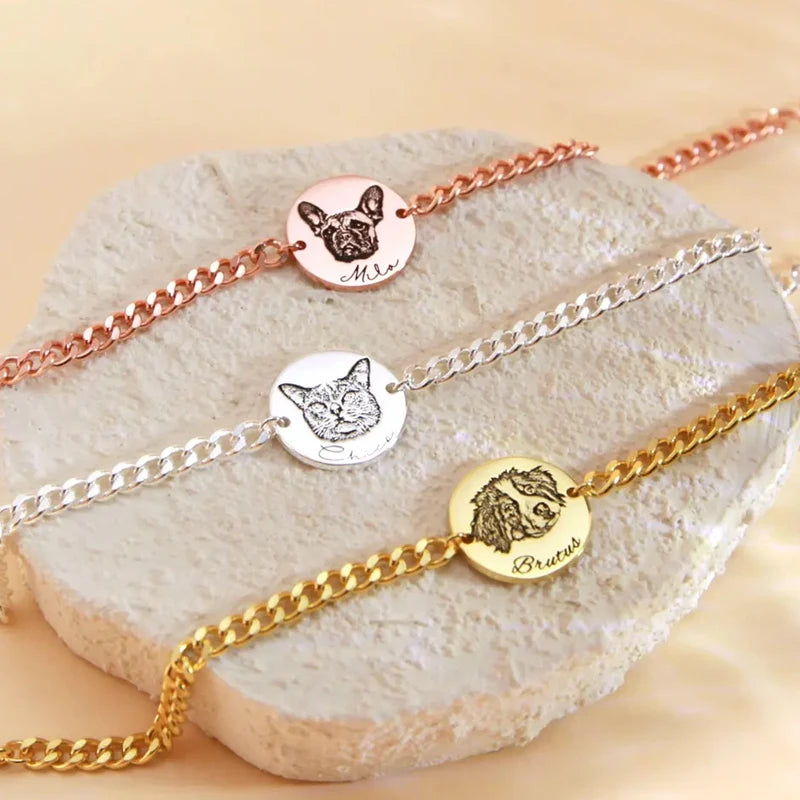 Custom Pet Portrait Cuban Link Bracelet