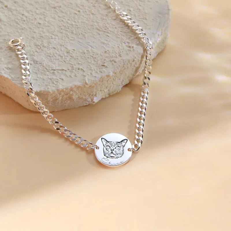 Custom Pet Portrait Cuban Link Bracelet