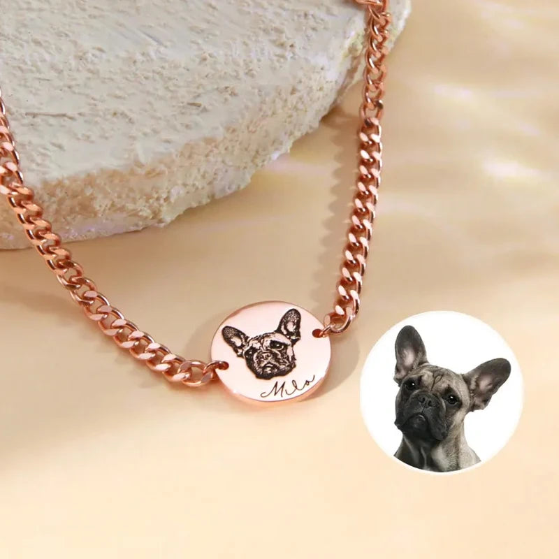 Custom Pet Portrait Cuban Link Bracelet