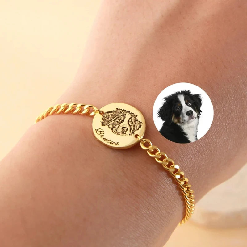 Custom Pet Portrait Cuban Link Bracelet