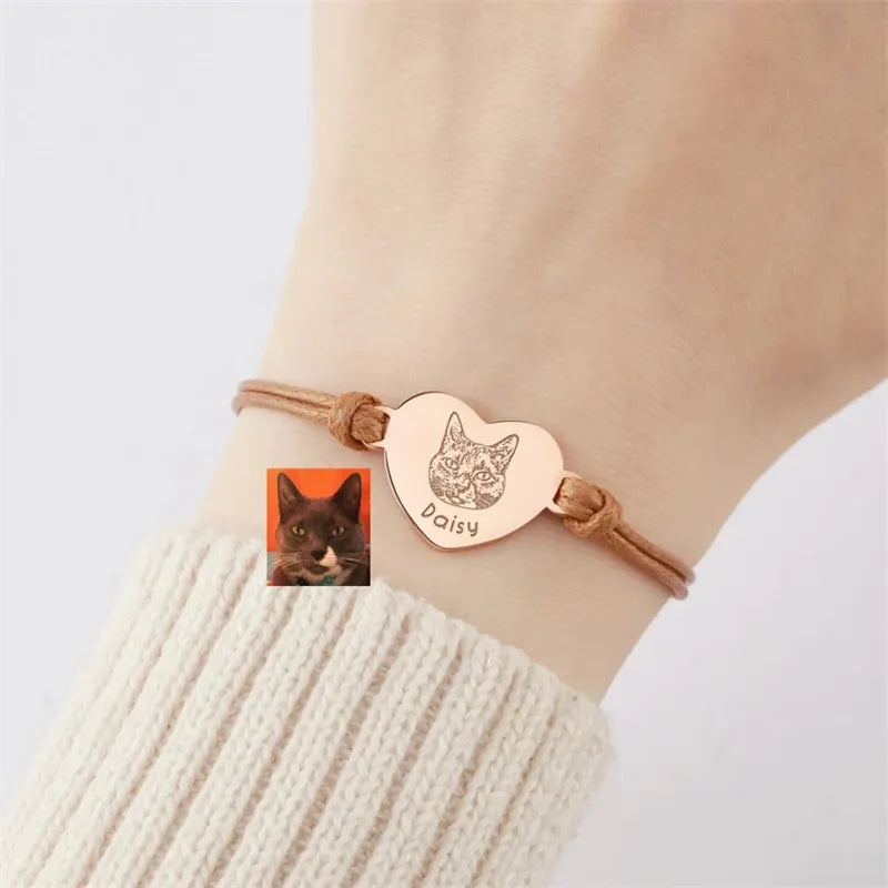Custom Pet Portrait Bracelet for Women