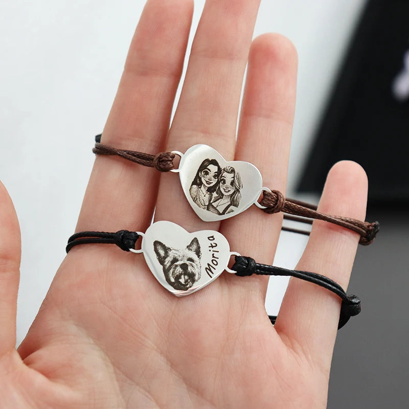 Custom Pet Portrait Bracelet for Women